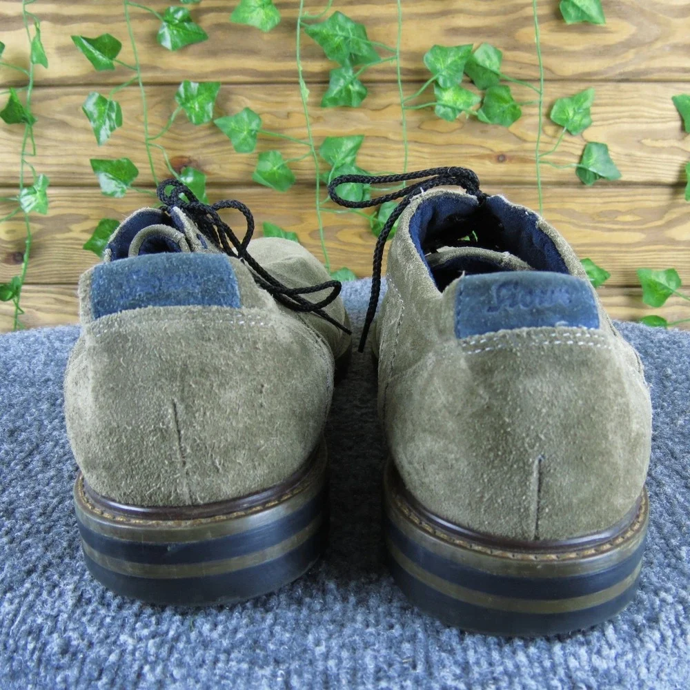 Sioux Men 8.5 D Brown Olive Suede Lace Up Casual‎ Oxford Comfort Dress Shoes